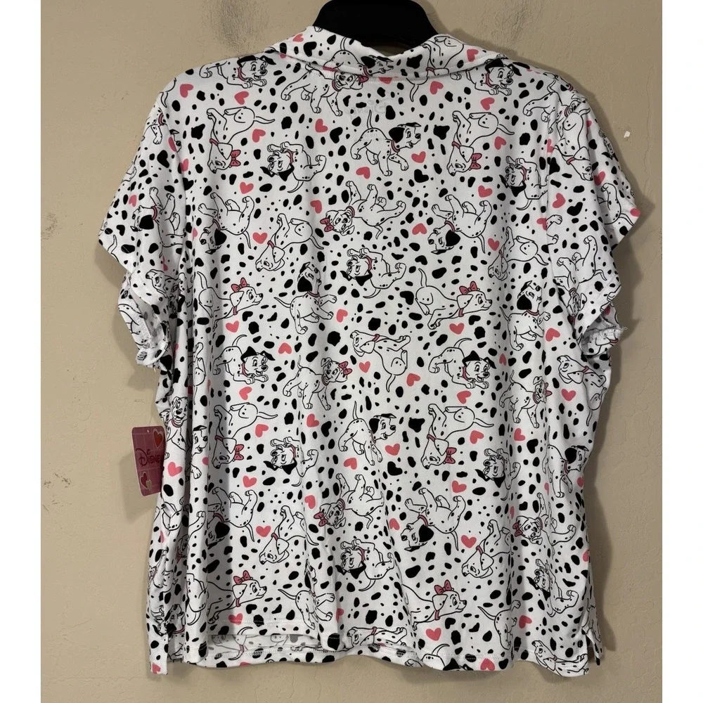 Disney 101 Dalmatians Pajama Set Women L (12-14) 2pc Dogs Hearts‎ Cute NEW - Picture 4 of 8